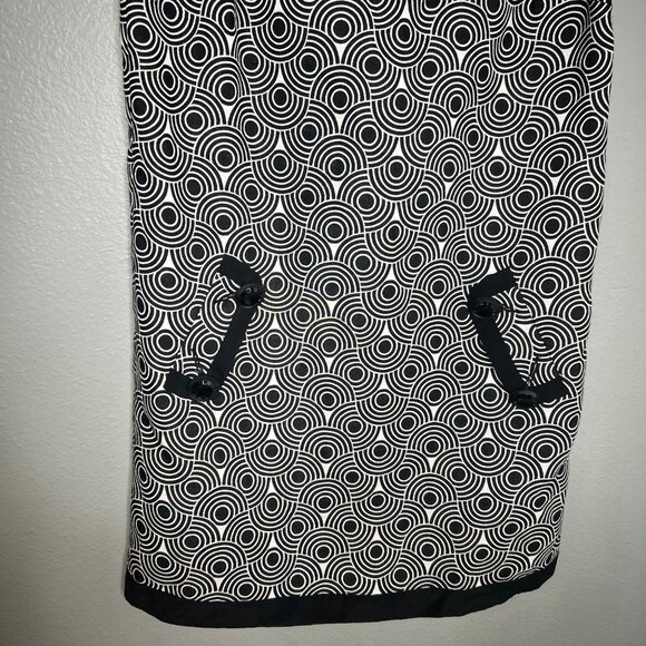 Tibi‎ Black and White Shift Mini Dress Size 4 Geometric Retro Sleeveless - Picture 4 of 9